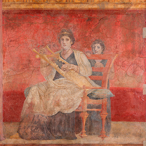 Roman fresco created with cinnabar pigment.