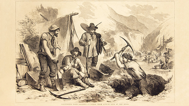 A miner’s camp during the California gold rush