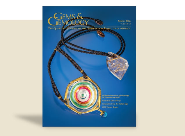 Gems & Gemology（宝石と宝石学）2016年春号表紙
