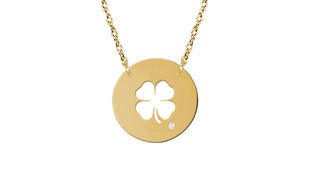 14K gold four-leaf clover necklace