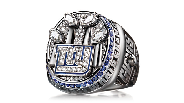 The Super Bowl Ring the New York Giants received after winning Super Bowl XLVI