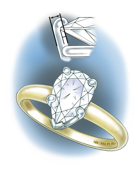 Learn how to evaluate the quality of a platinum setting for a pear-shaped center stone with these helpful illustrations and instructional video