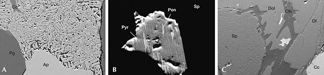 Inclusions in blue spinel from Luc Yen