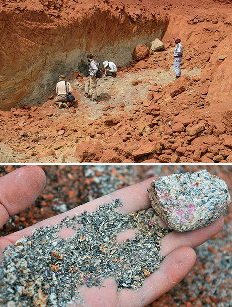 Ruby-bearing rock at Montepuez