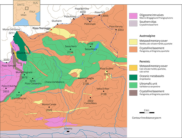 Geological map of Val Malenco, Italy