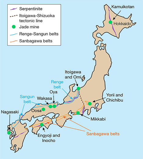 Japanese jadeite localities