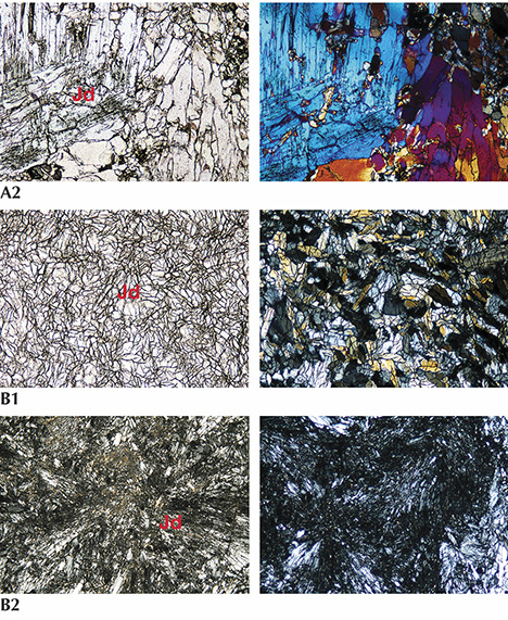 Petrographic microscope images of jadeite from Itoigawa, Japan