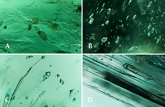 Microscopic features observed in Ethiopian emerald