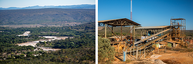 Large alluvial diamond mining operation in Brazil