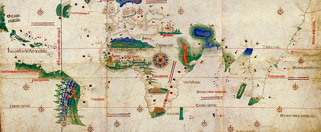 Map of the 1494 Treaty of Tordesilhas