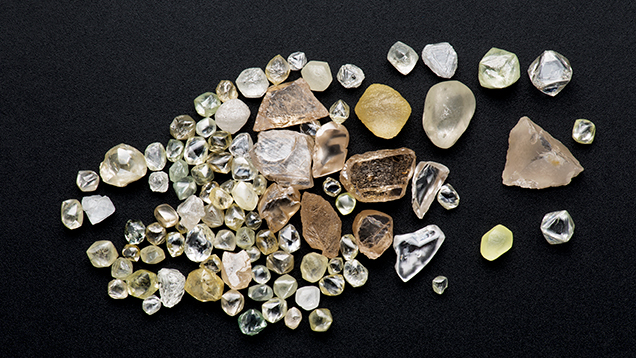 Diamond crystals from the Jequitinhonha River, Brazil