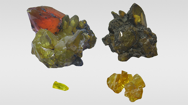 Samples of by-product synthetic zincite