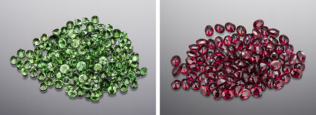 Tsavorite garnet and red spinel from Miriam Kamau’s mining operation in Kenya