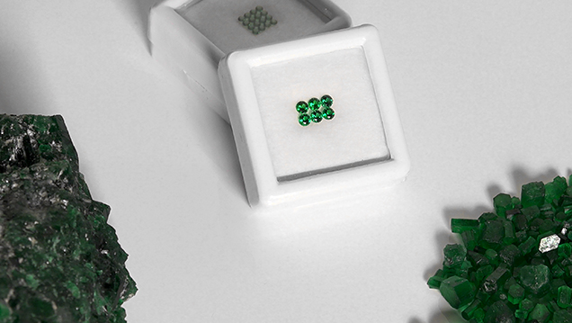 Small precision-cut emerald from Swat Valley, Pakistan