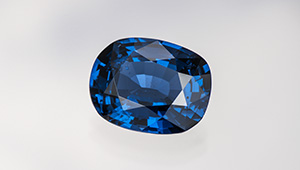 Cushion-cut dark blue unheated cobalt spinel.