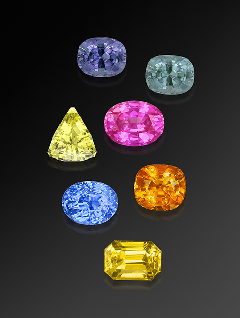 Gem corundum colored by a single chromophore