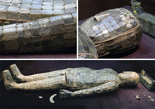 Burial suit composed of 2,498 jade tablets sewn together with gold wire.