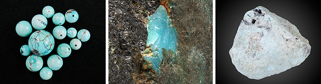 Turquoise containing fissures, pores, and other defects