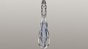 Jeffrey Bilgore pendant inspired by The Lord of the Rings, featuring blue sapphire and diamonds.