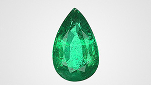 A 1.86 ct pear-shaped Russian emerald.