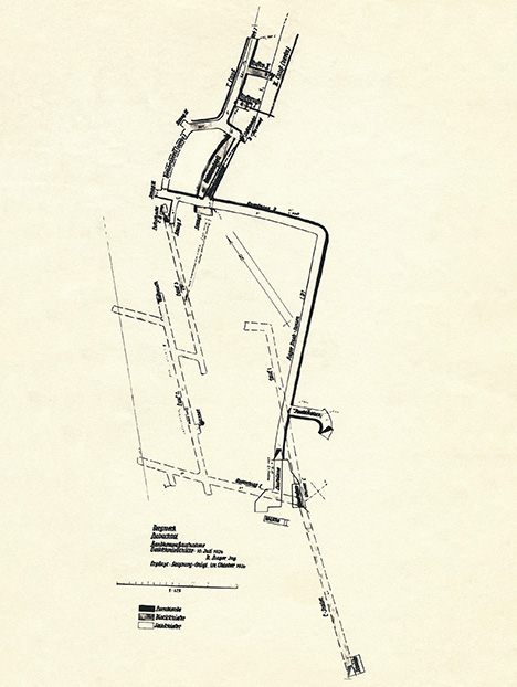 Map of the C and D Galleries at Habachtal, Drawn by Anton Hager Jr.