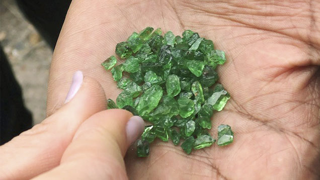 Figure 4. Rough tsavorite mined from a site in Kenya. Photo courtesy of Virtu Gem.