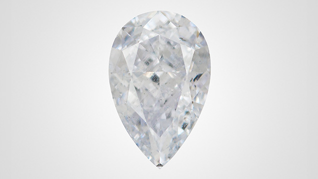 Figure 1. The 2.20 ct Fancy Light grayish blue diamond. Photo by Jian Xin (Jae) Liao.