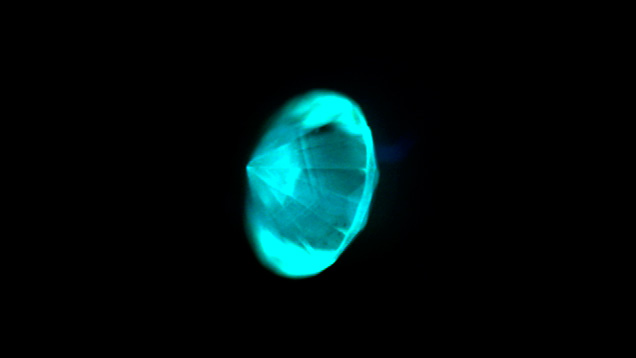 DiamondView image of one of the HPHT synthetic melee diamonds