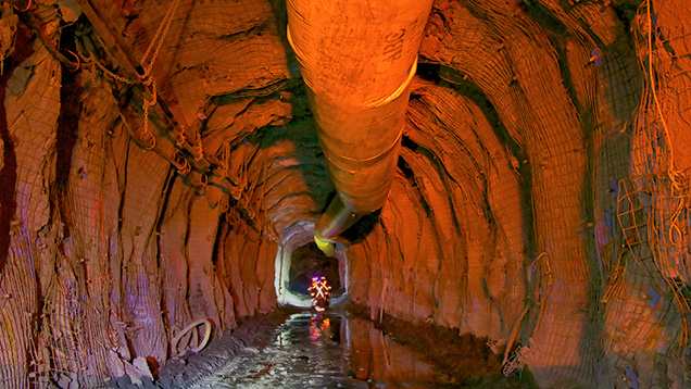 An underground tunnel at Diavik