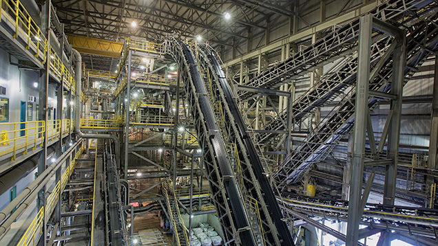 Inside Diavik’s ore processing plant