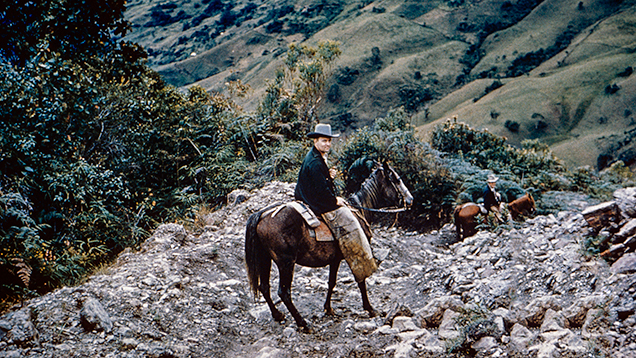 Willis F. Bronkie on his way to Chivor, ca. 1950