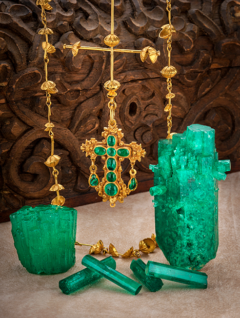 Cross pendant and chain from the wreckage of a Spanish galleon