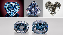 Recently discovered and legendary diamonds in the blue/gray/violet color range