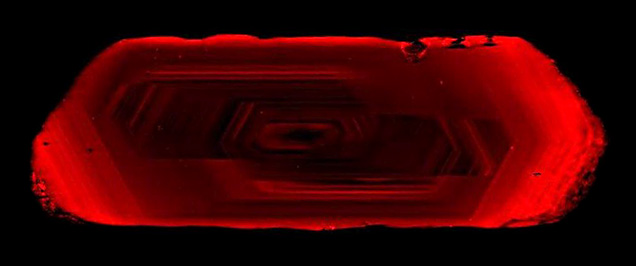 Raman photoluminescence mapping image showing the relative distribution of chromium in a Yogo sapphire