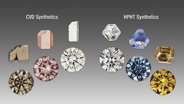 CVD- and HPHT-grown synthetic diamonds.