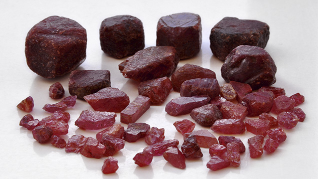 Rubies reportedly from the Ruambeze deposit in Mozambique