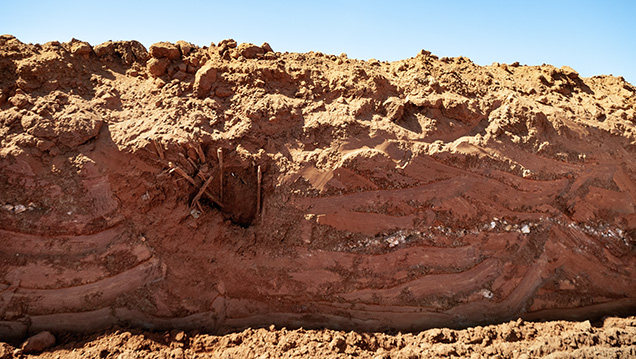 Ruby mining pit at Mugloto in Mozambique