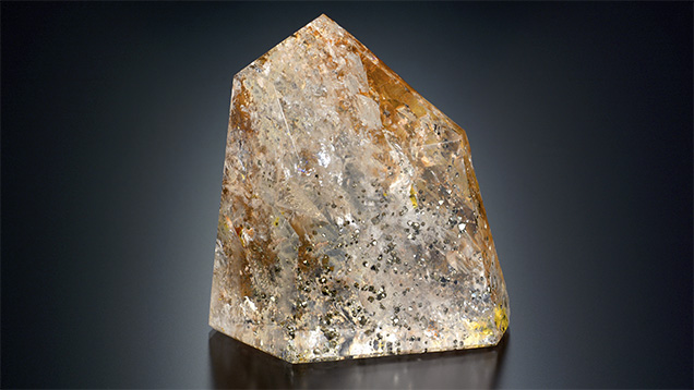 Colombian quartz with pyrite inclusions.