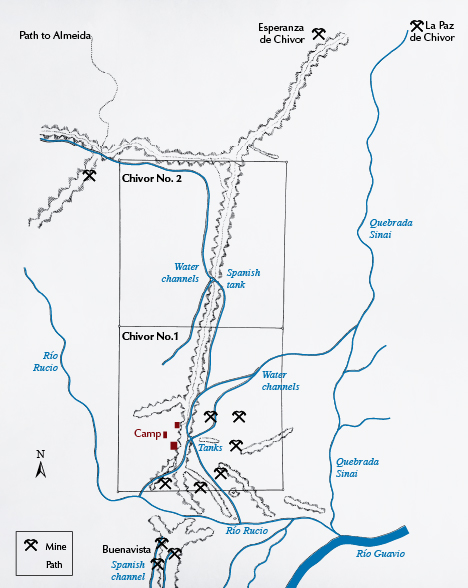 Chivor 1 and 2 mining claims map from 1941