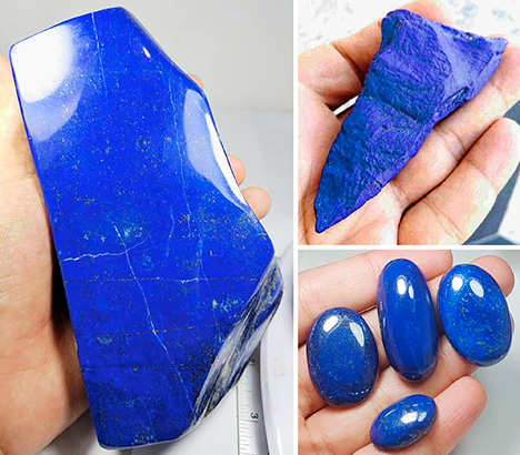 Lapis lazuli from Afghanistan, sold at Namak Mandi