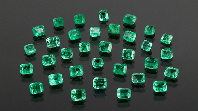 Thirty-three emeralds originally set in Napoleon III’s coronation crown.