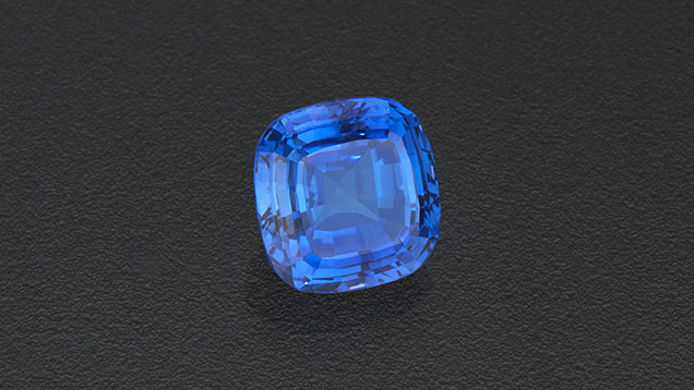 Figure 11. An 8.85 ct tanzanite. Photo by Orasa Weldon; courtesy of the Dr. Edward J. Gübelin Collection.