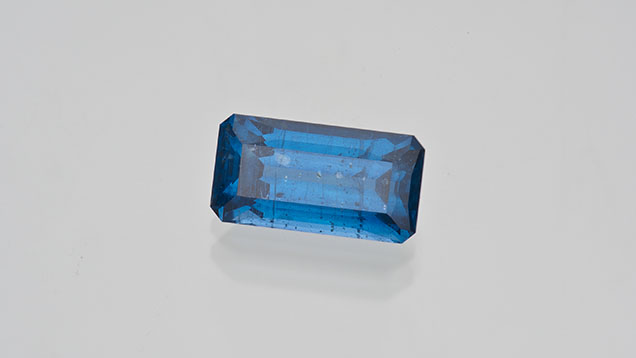 Figure 4. A 4.44 ct gem-quality kyanite from Kenya. Photo by Robert Weldon; courtesy of the Dr. Edward J. Gübelin Collection.