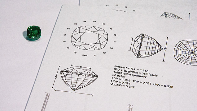 Tsavorite and schematic diagrams.