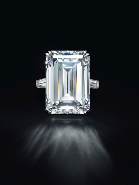 The Victory Diamond, a D VVS2 rectangular-cut diamond ring of 31.34 carats, sold for $4.3 million in late 2015. Photo courtesy of Christie’s