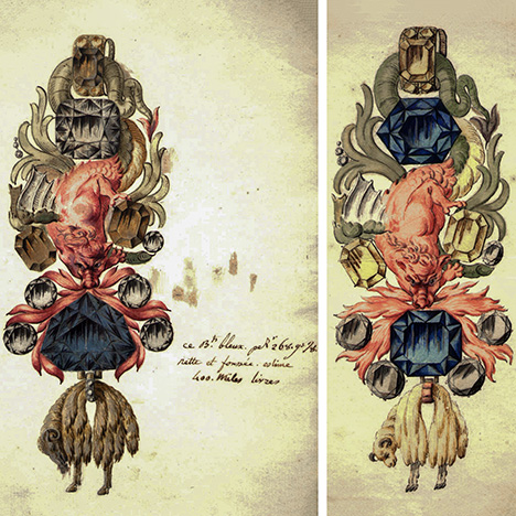 Two designs for Louis XV’s Order of the Golden Fleece emblem