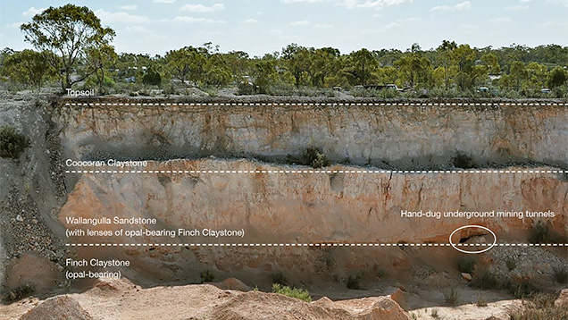 Exposed profile of the Lunatic Hill opal mine