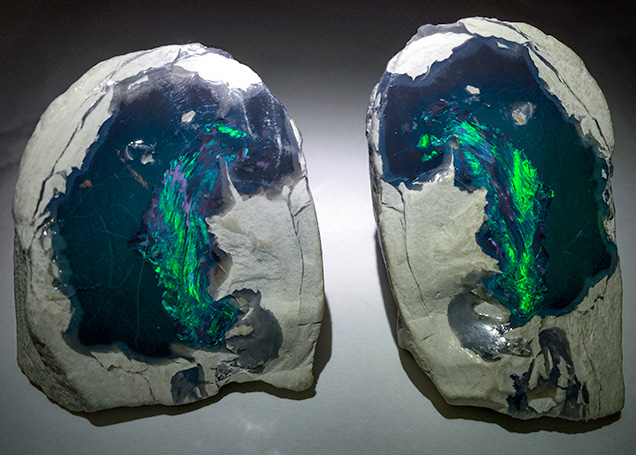 Spectacular black opal nobbies