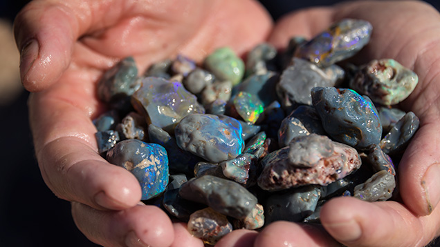 Handful of opal