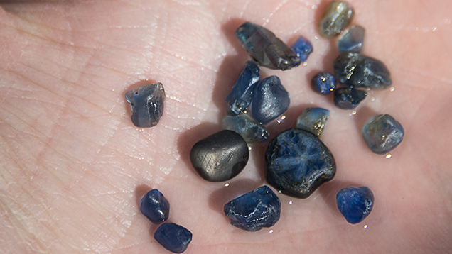 Trapiche-type sapphire from Tasmania.